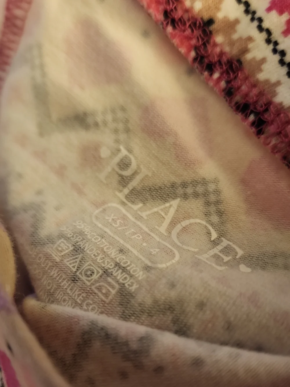 Sz 4 The Children's Place Pink Thermal Dress and Fair Isle Patterned Legging Set